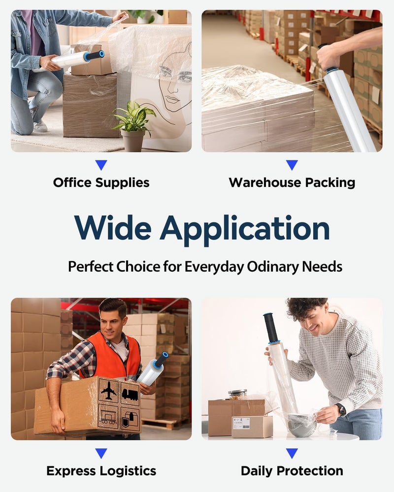 FugaCity Stretch Wrap Film- 15 Inch 1000 ft Shrink Wrap for Pallet Wrapping, Industrial Strength 1 Roll Pallet Wrap, Moving Supplies Plastic Wrap Roll, 80 Gauge, 500% Stretch, Transparent - Image 5